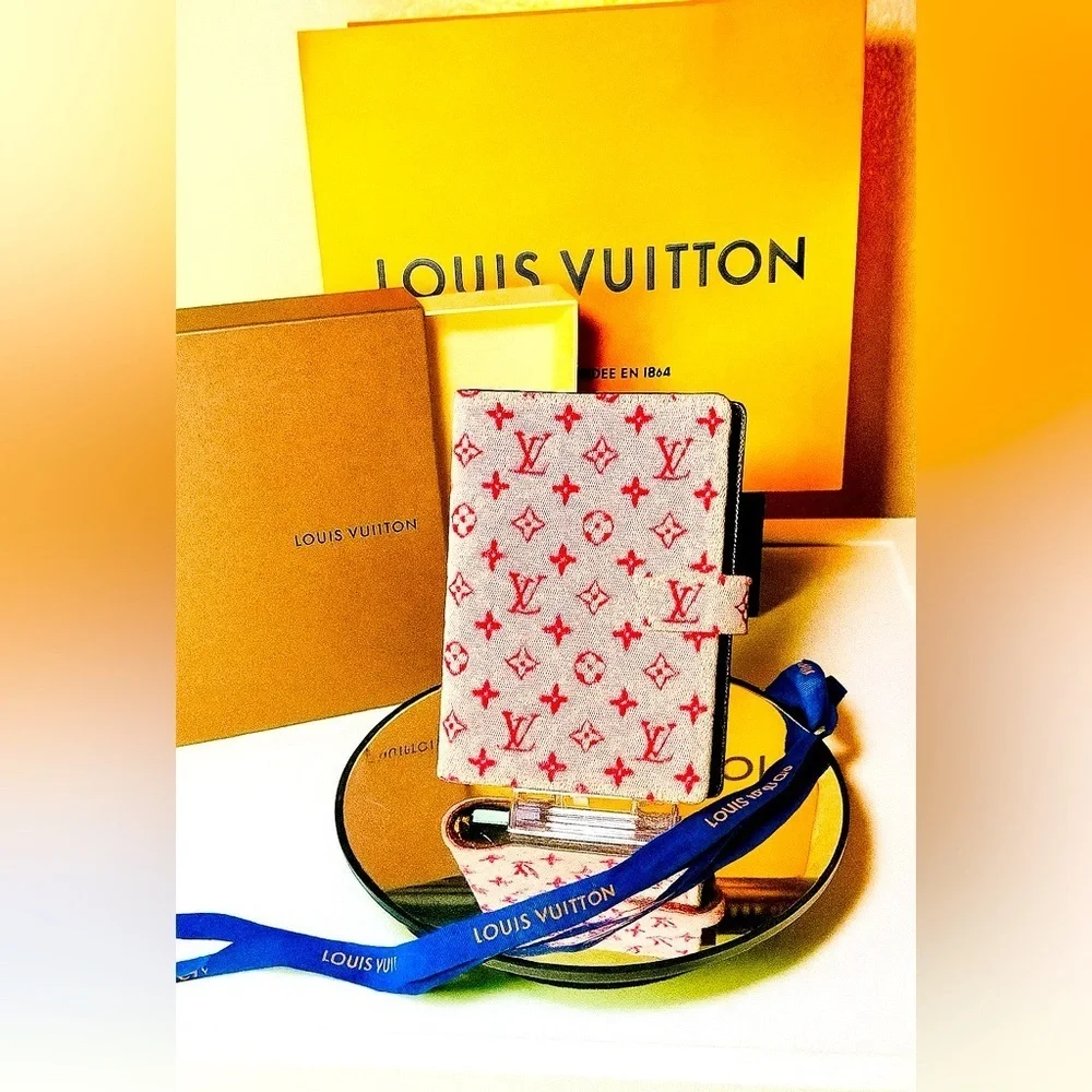 LOUIS VUITTON Cherry Authentic Monogram Mini Agenda Cerise W/Box & Dust Bag